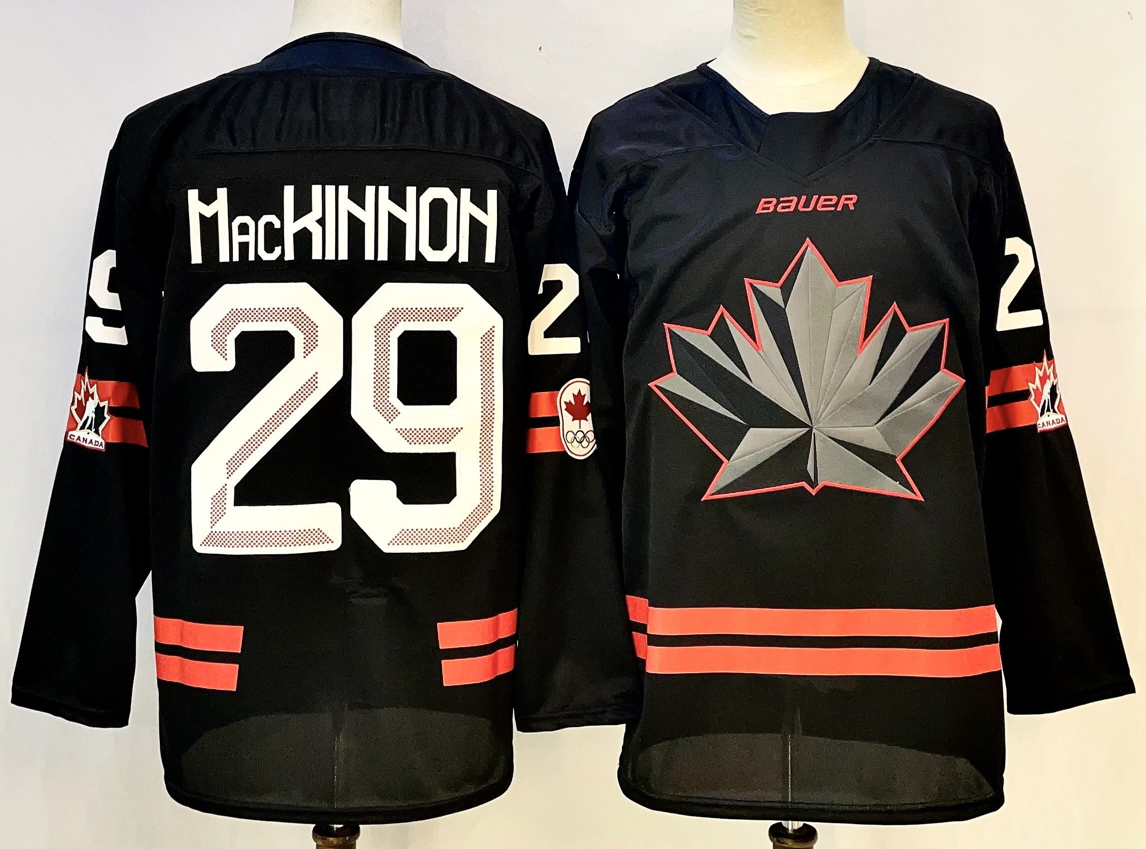 Men Canada Olympic #29 Mackihhoh black adidas 2026 NHL  jersey->more nhl jerseys->NHL Jersey